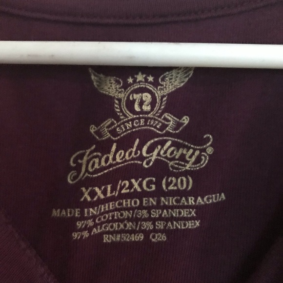 faded glory t-shirt maroon - Picture 4 of 4